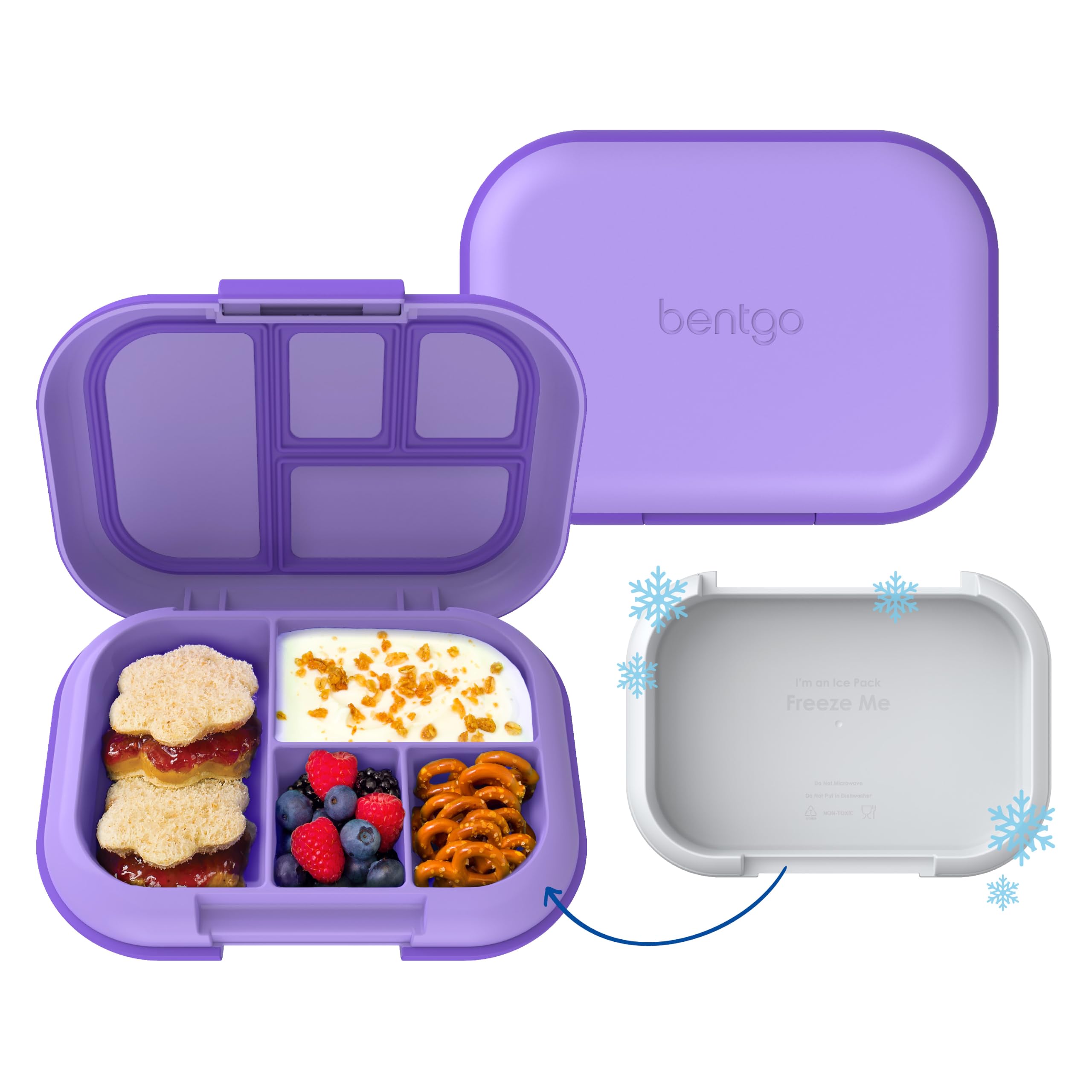 Bentgo front closed lunchbox showing compact leakproof shell and portability