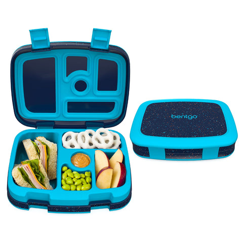Bentgo front view showing confetti design and compact size for school