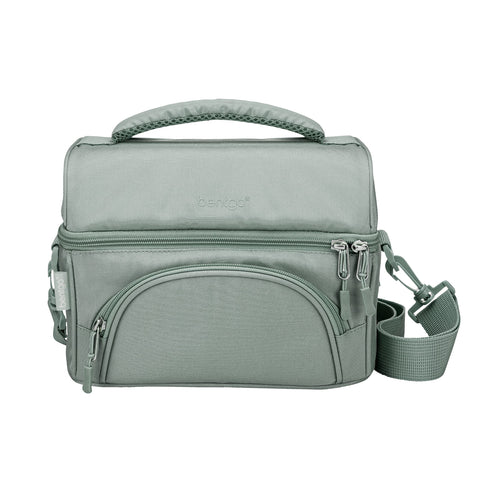 Bentgo front view showing roomy insulated compartment and zip for organized meals