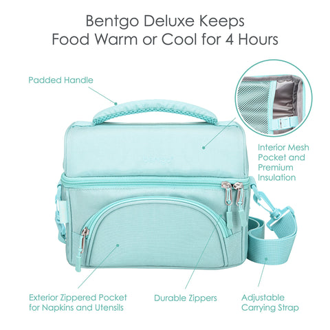 Bentgo adjustable strap and padded handle detail for comfortable carrying all day