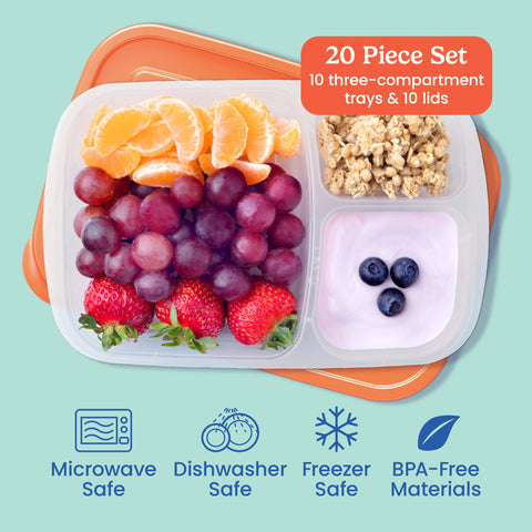 Bentgo Easyboxes top view showing three compartments for easy portioning