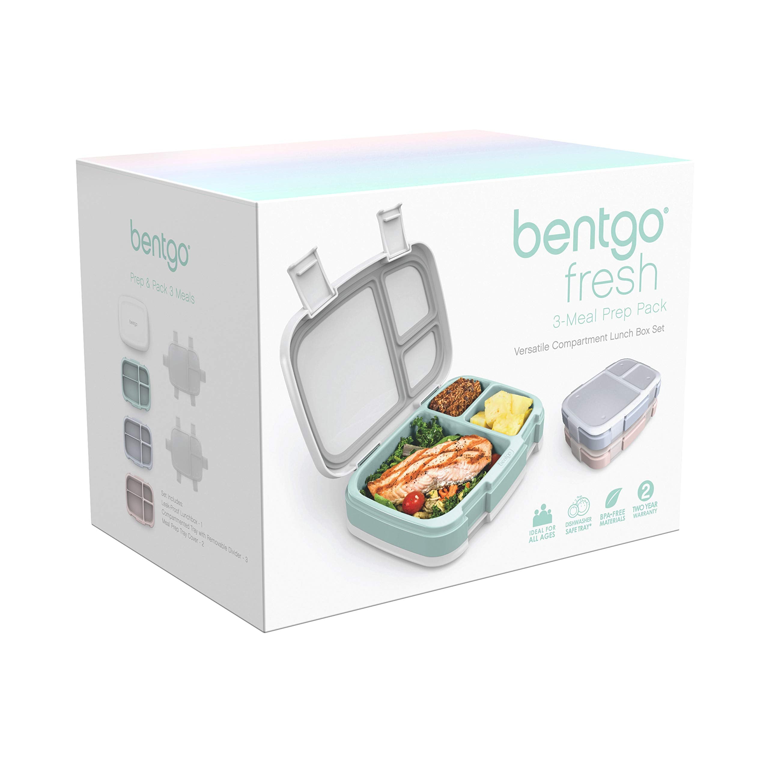 Bentgo Fresh tray next to an apple showing compact portion scale