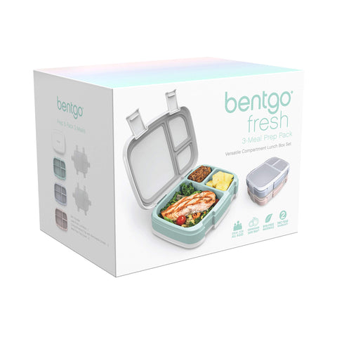 Bentgo Fresh tray next to an apple showing compact portion scale