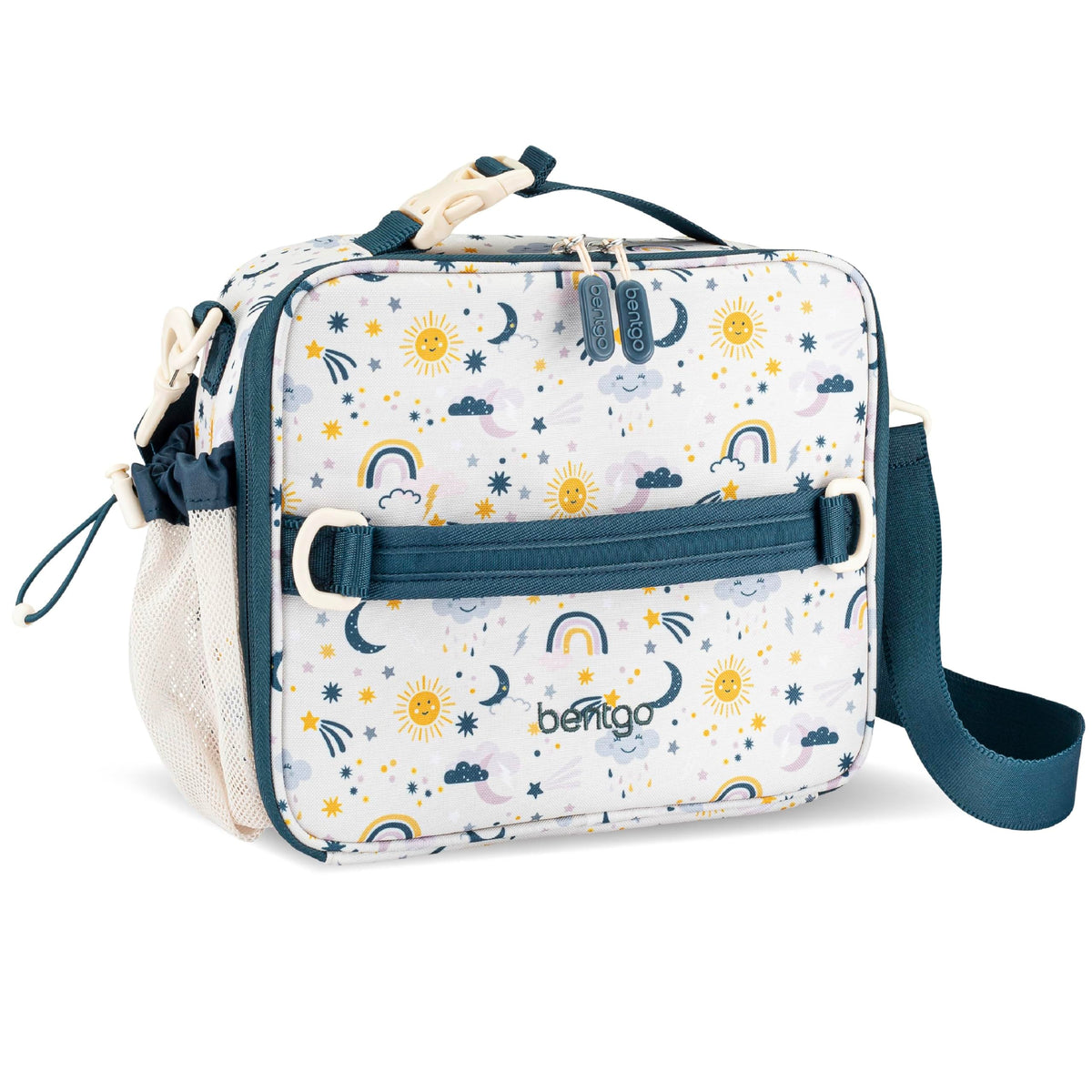 Bentgo front view of printed lunch bag showing roomy design and kid-friendly look