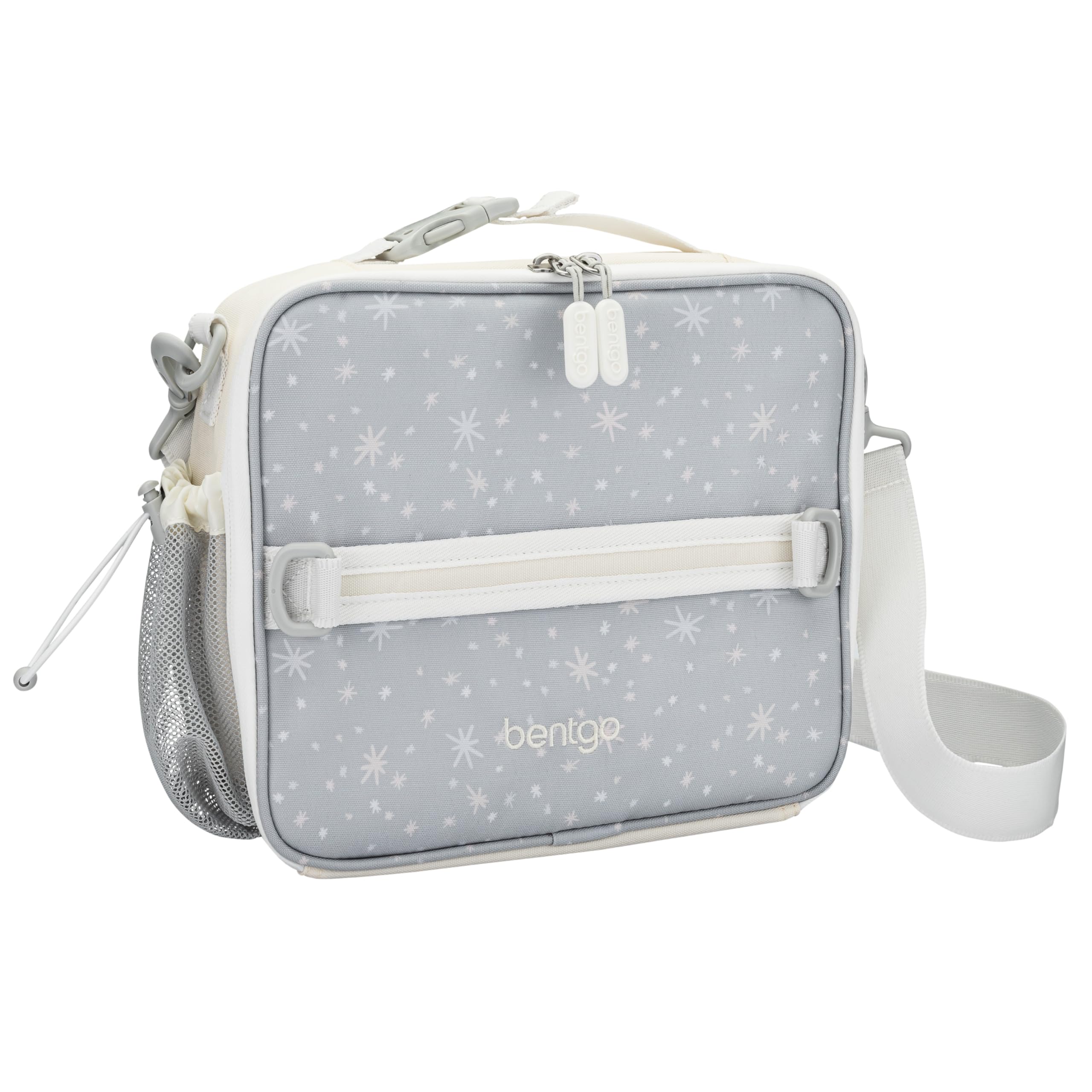 Bentgo front view of printed lunch bag showing durable fabric and cheerful print