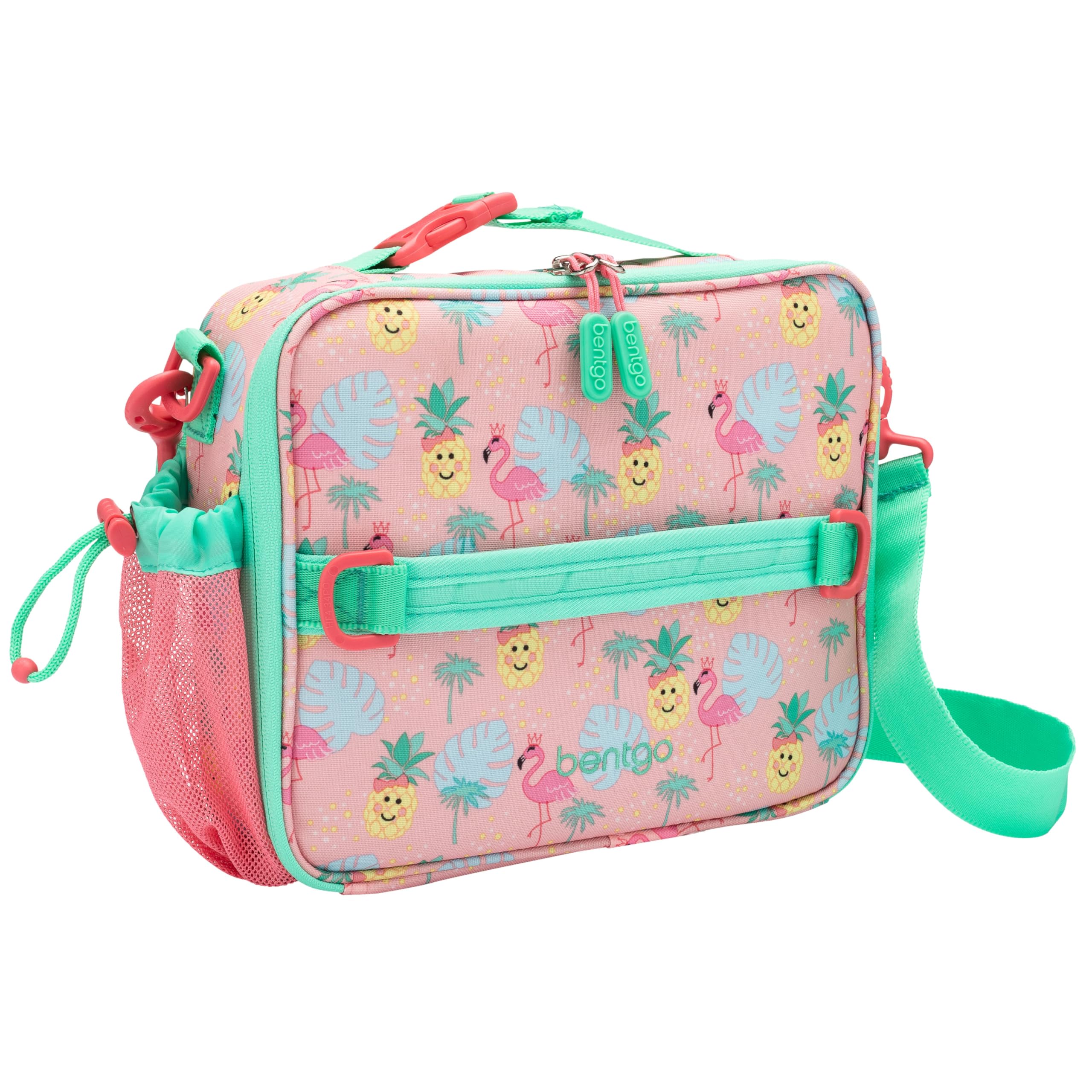 Bentgo front view showing prints and zip closure, practical for school