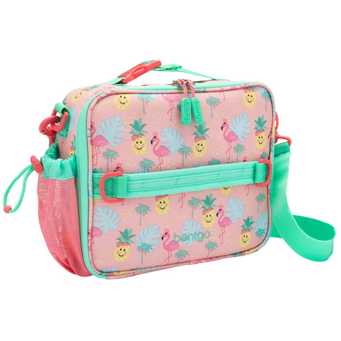 Bentgo front view showing prints and zip closure, practical for school
