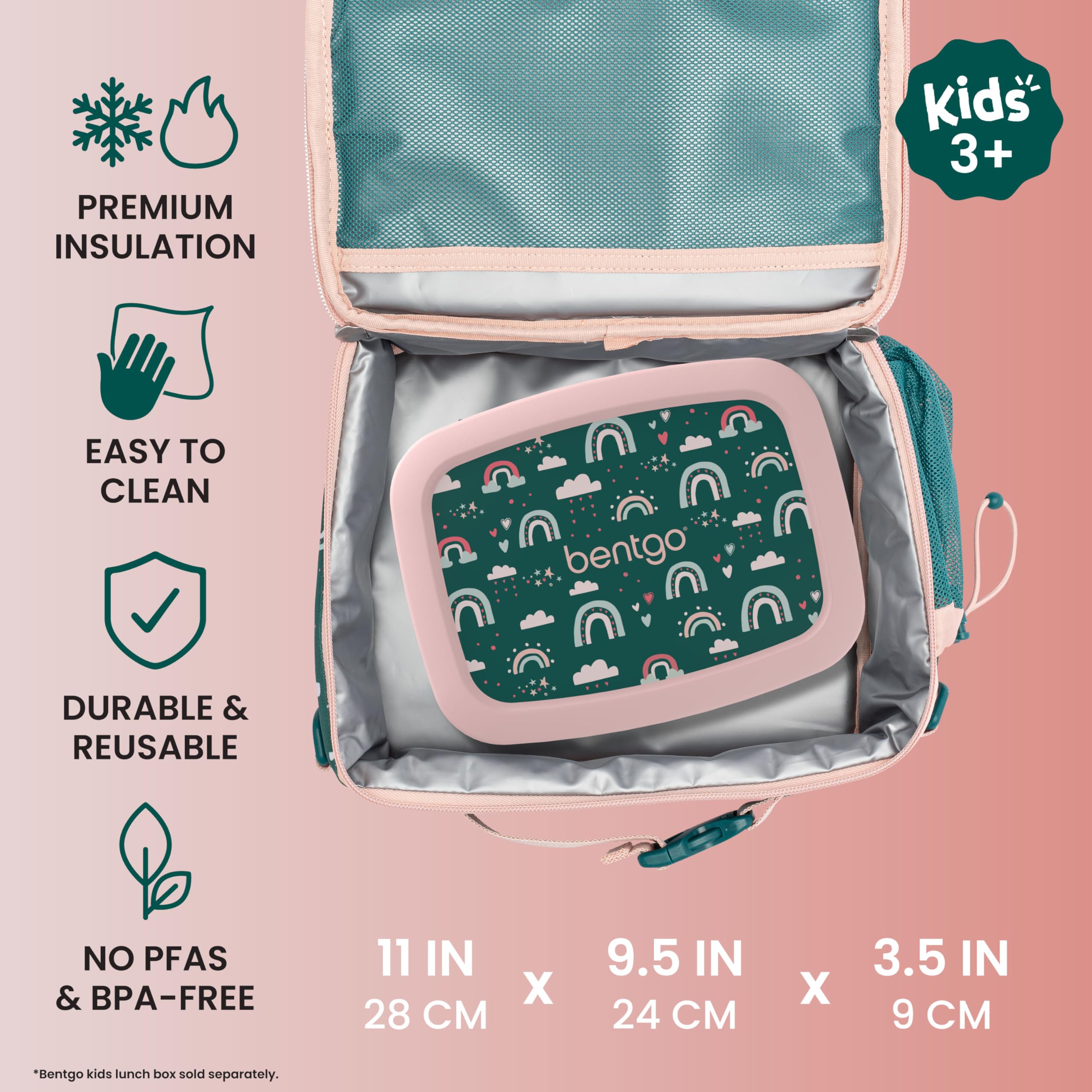 Bentgo in-use with child carrying bag comfortably for easy transport