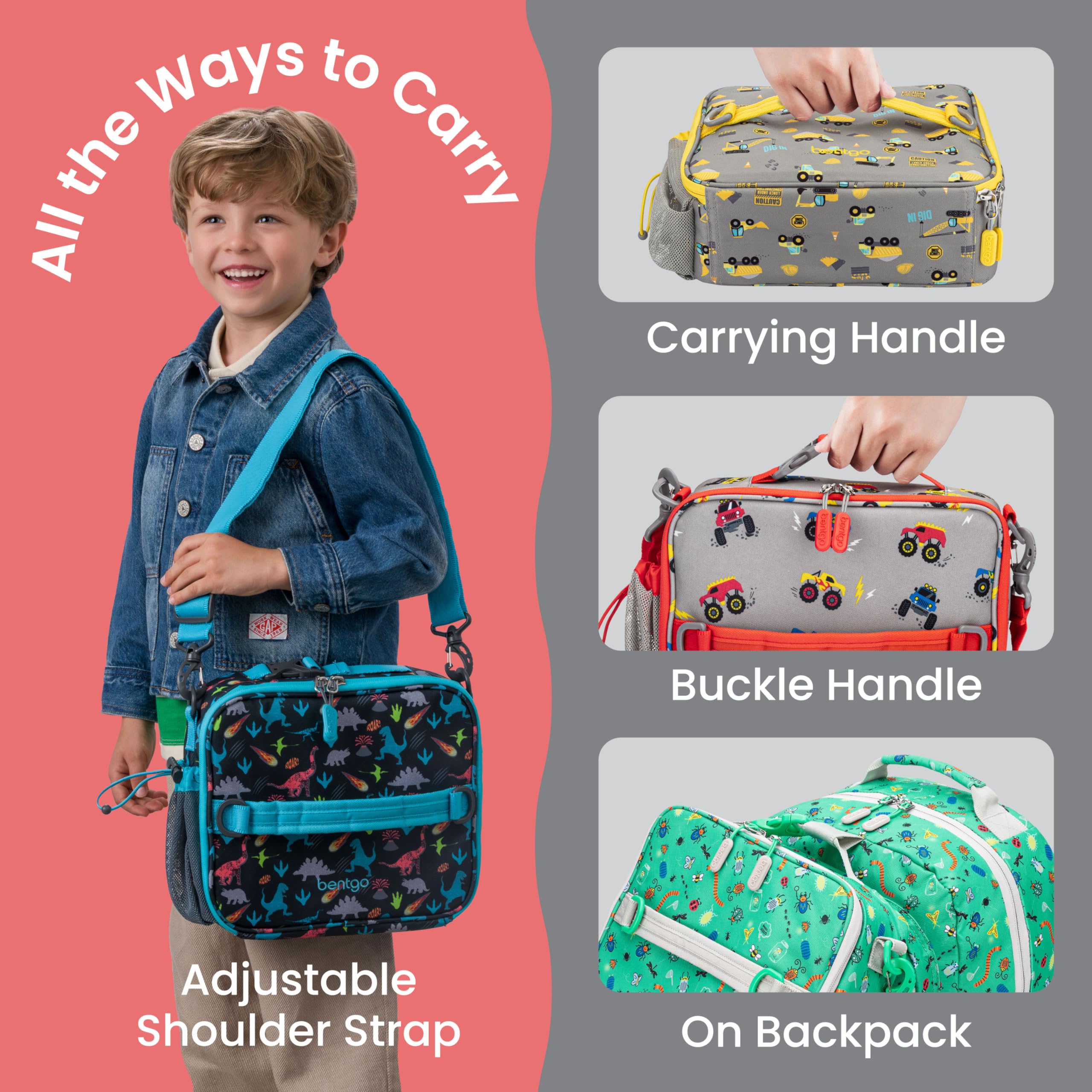 Bentgo lunch bag in classroom with child accessing snacks for convenience