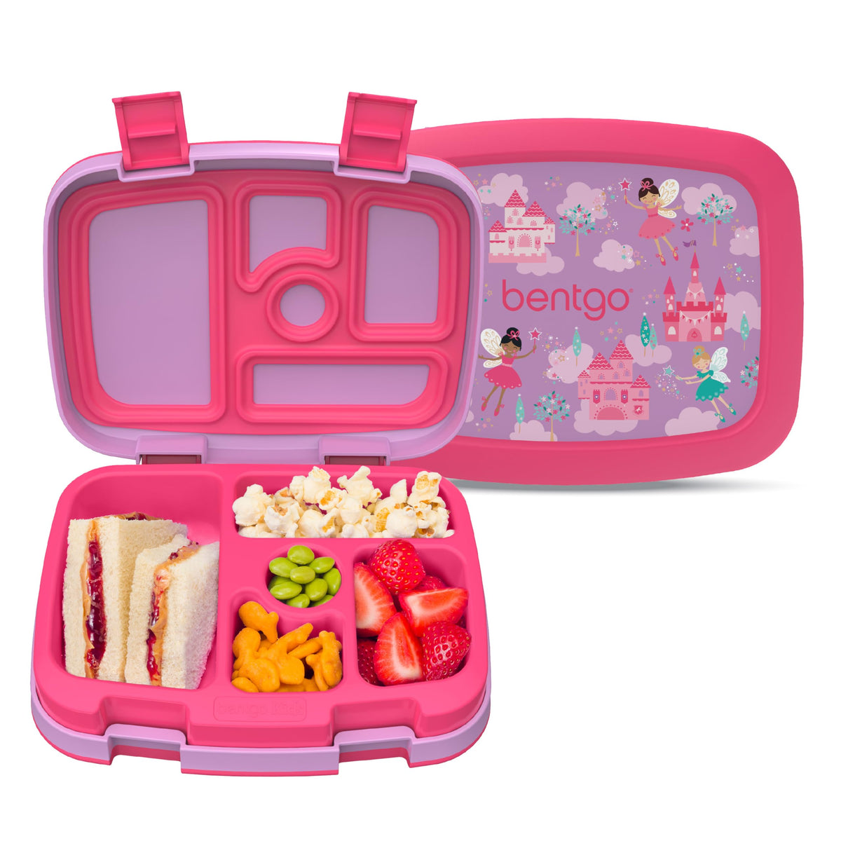 Bentgo front view showing colorful prints and compact lunch solution