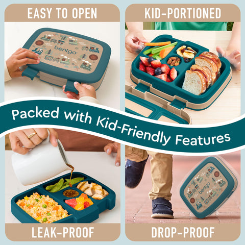 Bentgo lid latch detail showing easy-to-use closures for small hands