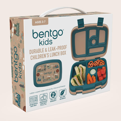 Bentgo on a school table with packed lunch showing family-friendly use