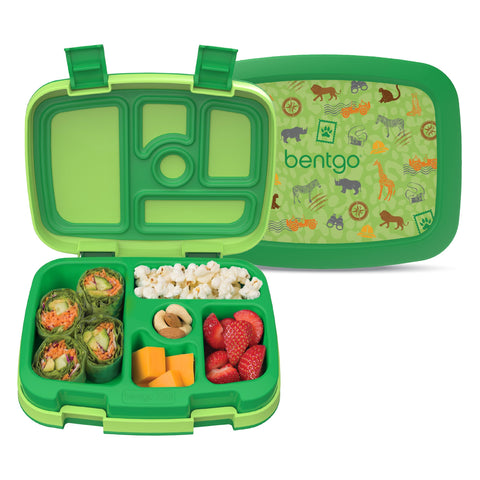 Bentgo front view showing colorful prints and secure lid for easy carrying