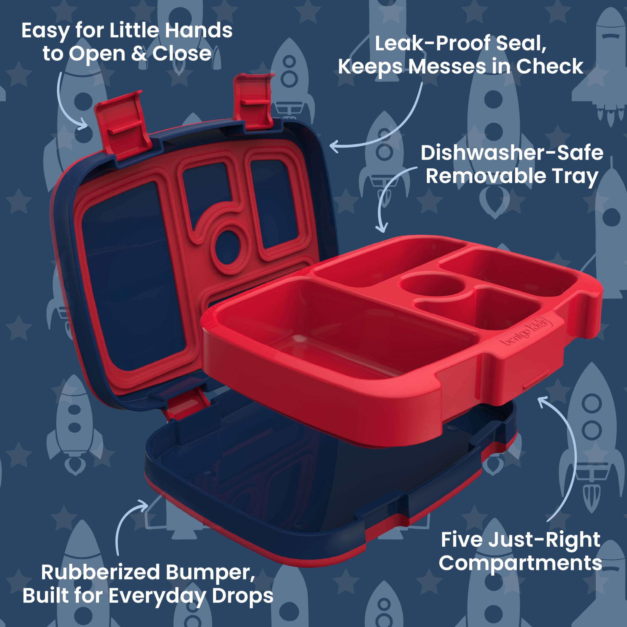 Bentgo Kids rubber-coated edge detail protecting against drops