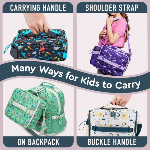 Bentgo lunch bag interior with lunchbox and ice pack demonstrating organized storage