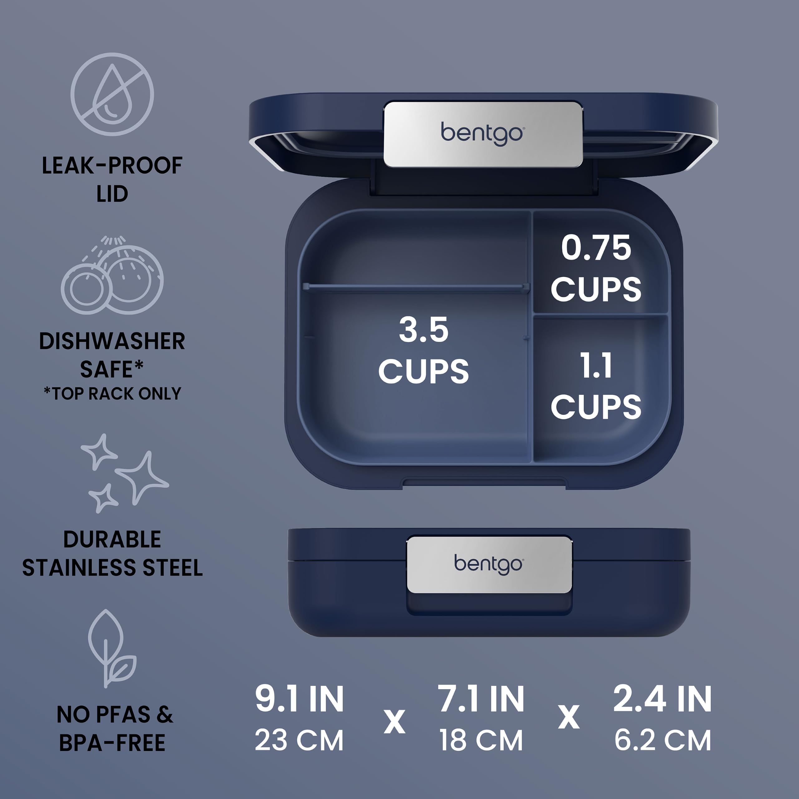 Bentgo modern removable divider detail highlighting customizable portion control