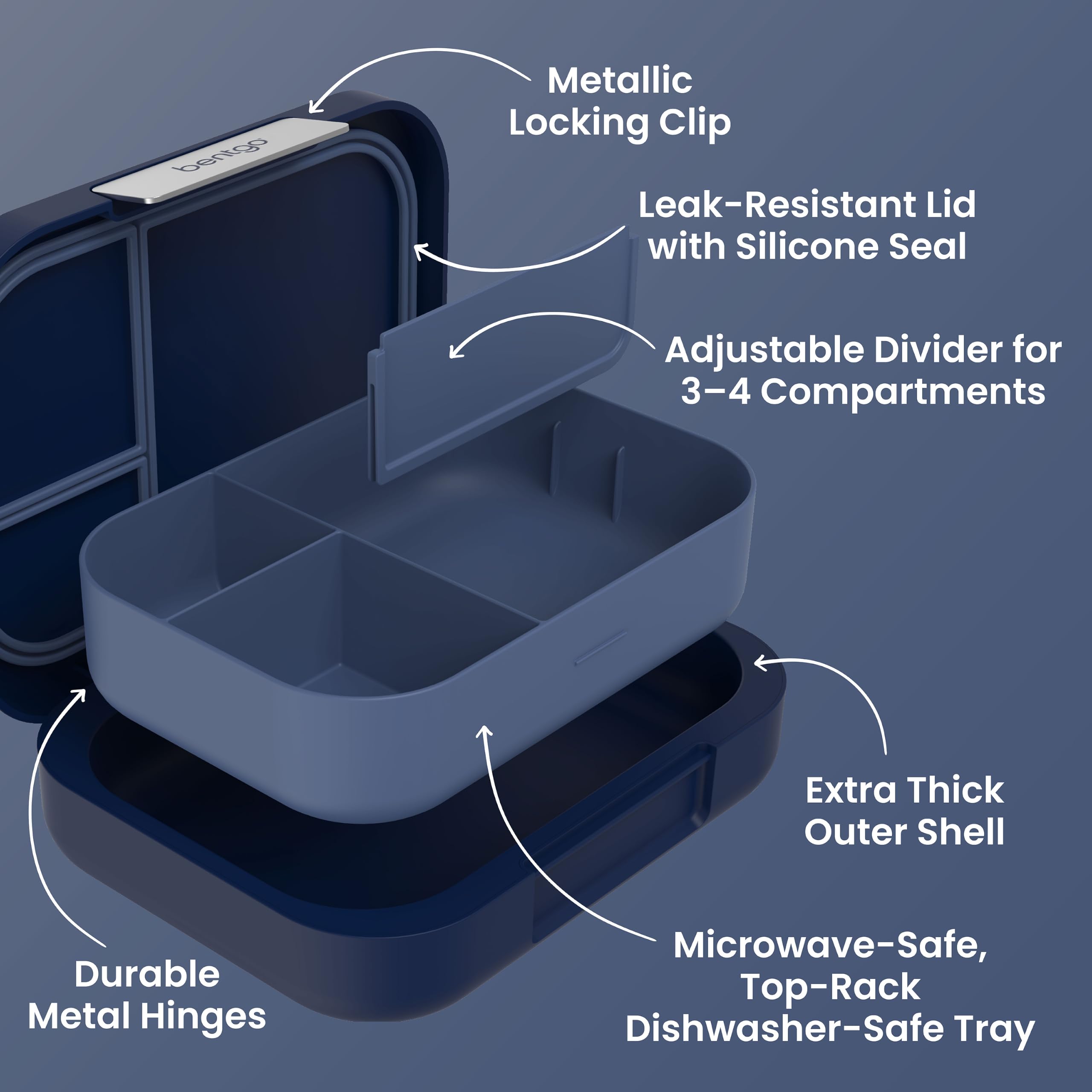 Bentgo modern side profile with two-tone matte finish for a sleek office lunch aesthetic