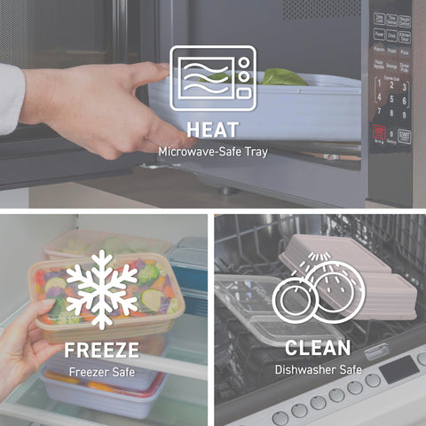 Bentgo containers organized in fridge to demonstrate space-saving benefit