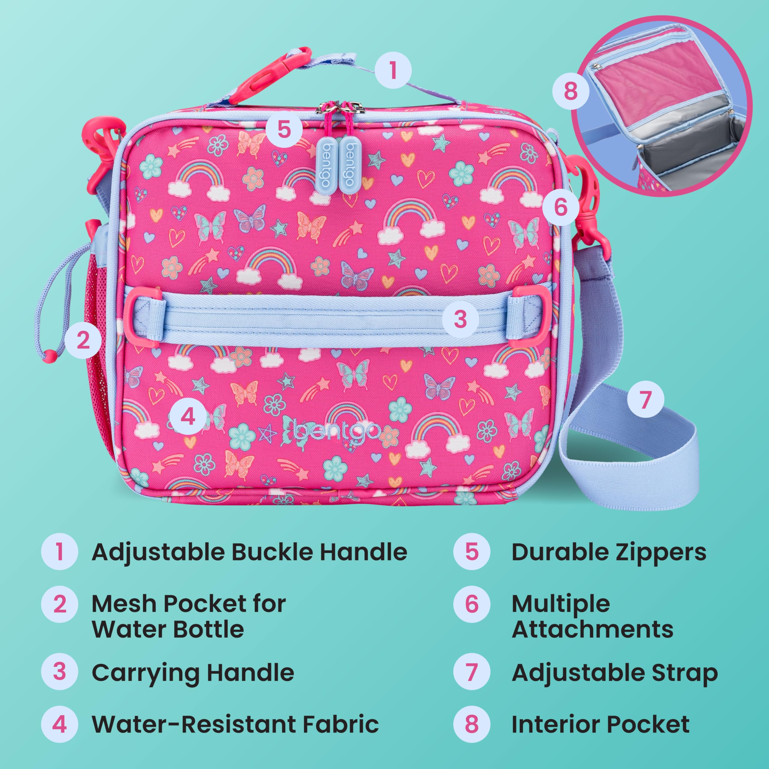 Bentgo in use at school lunchtime, kid-friendly design simplifies carrying meals