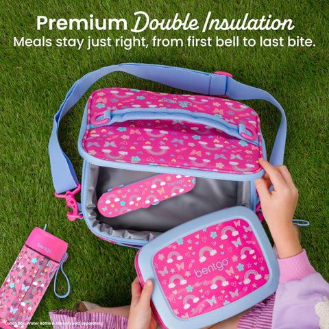 Bentgo adjustable strap and buckle clip attached to backpack, versatile carrying option