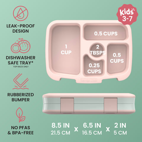 Bentgo removable tray pulled out showing microwave-safe material and compartments