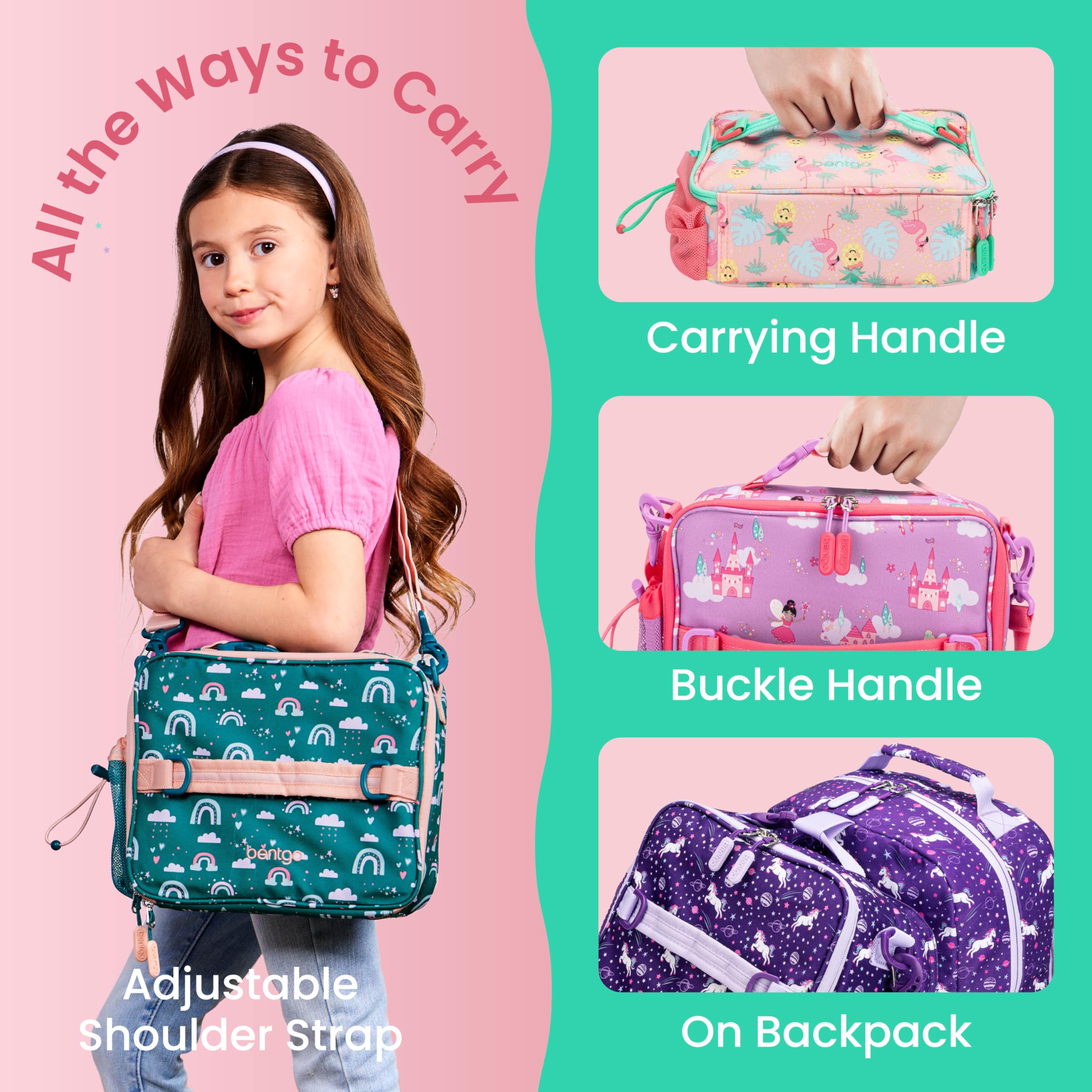 Bentgo with lunchbox inside illustrating roomy fit and snack storage