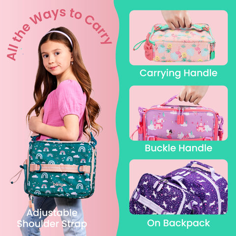 Bentgo with lunchbox inside illustrating roomy fit and snack storage