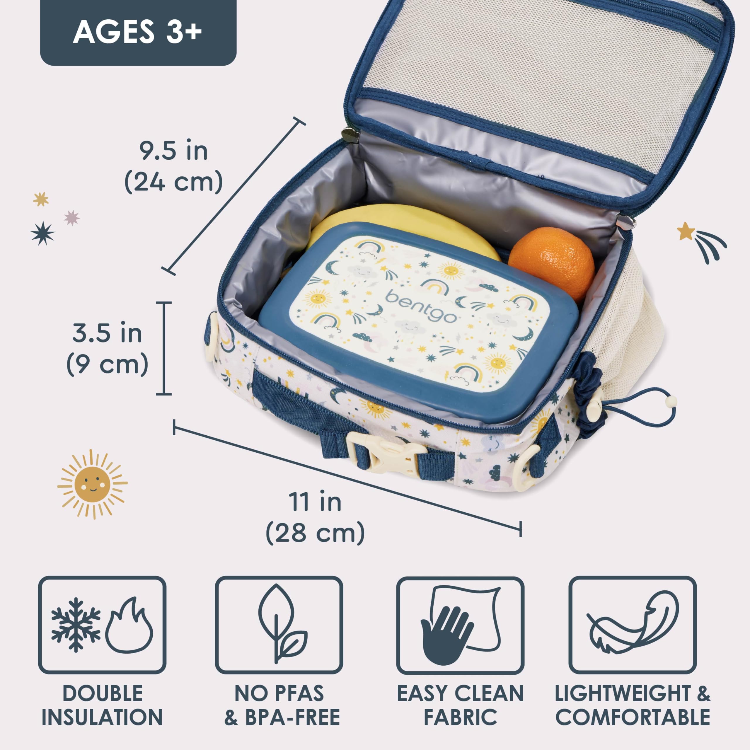Bentgo detail of smooth zipper and padded handle for easy child use