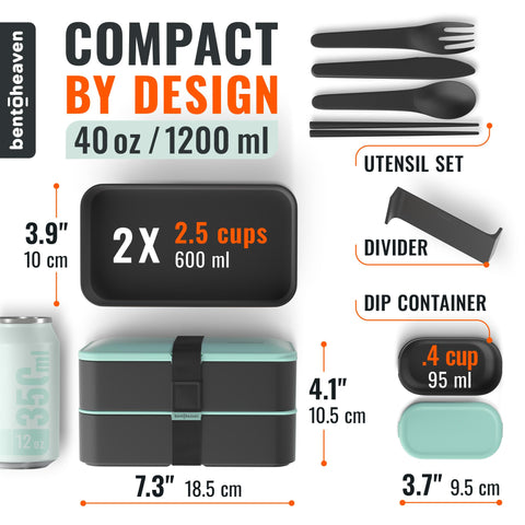 Bentoheaven open two-tier containers displaying organized meal compartments