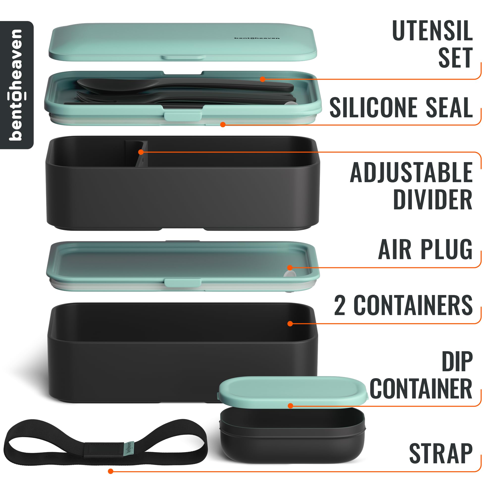 Bentoheaven reusable utensil set and sealing strap included for convenience