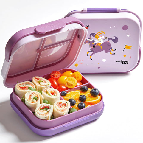 Bentoheaven mauve front view showing secure lid and compact profile for easy carrying