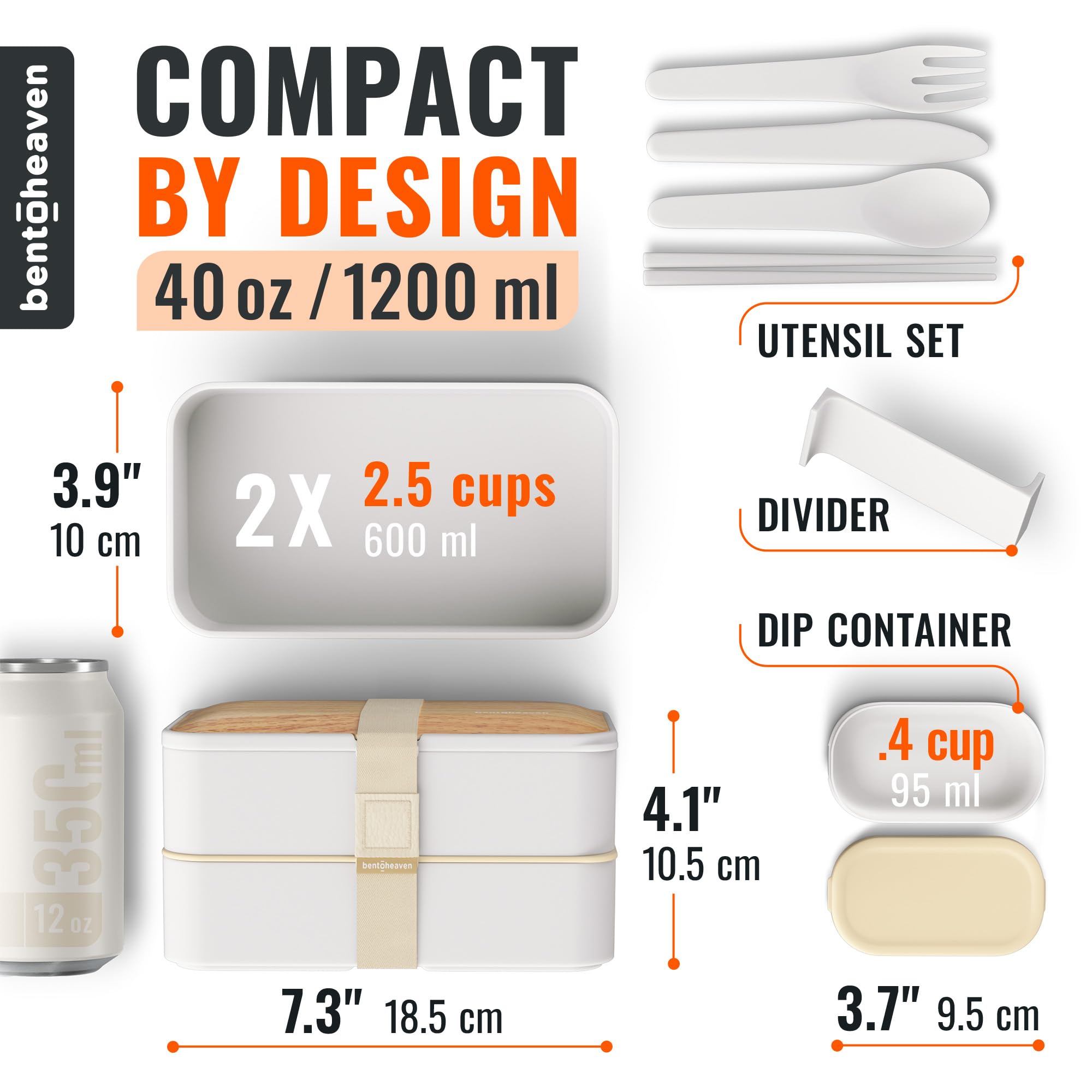 Bentoheaven open two-tiered layout displaying separate 20 oz containers for balanced meals