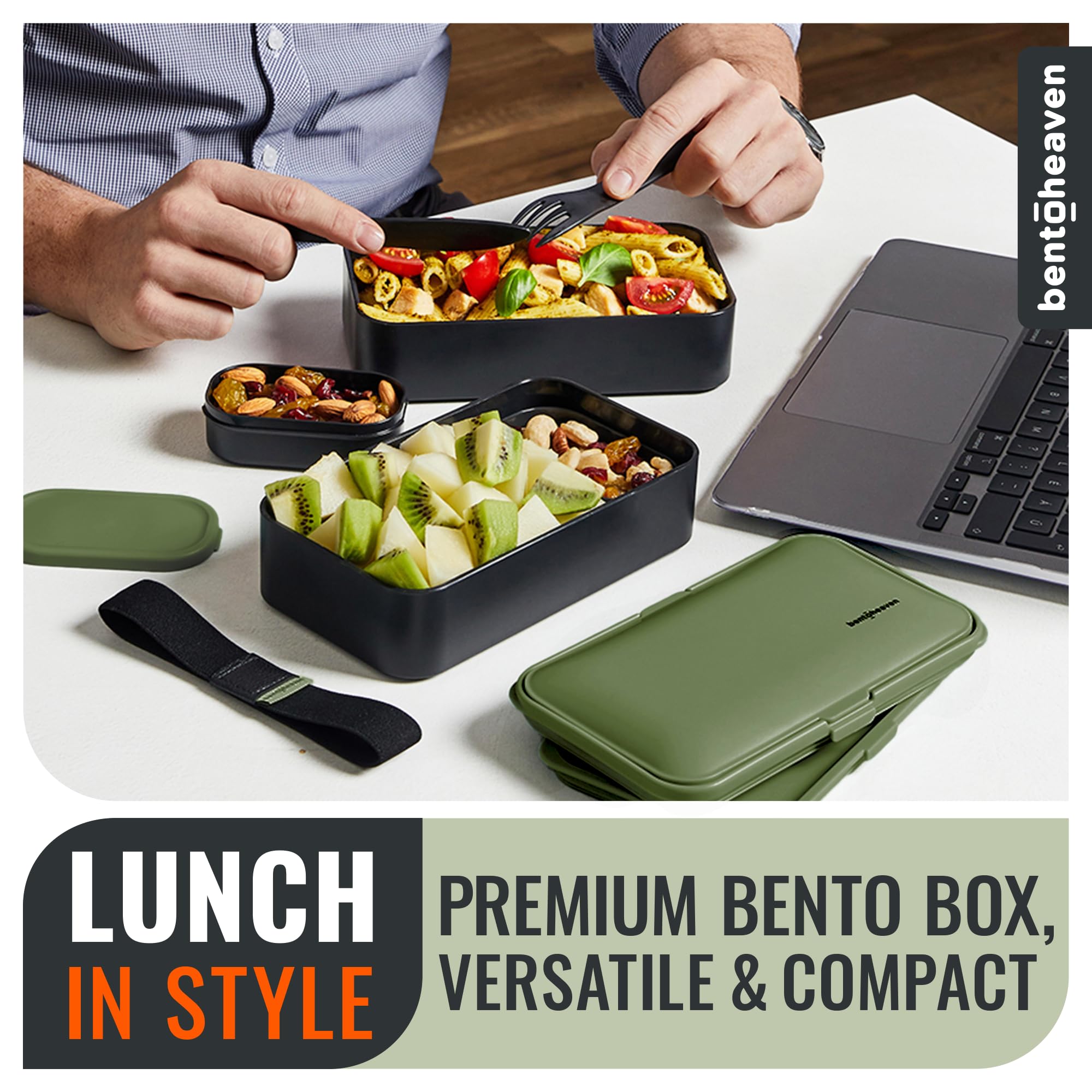 Bentoheaven lid silicone seal with vent plug for leak reduction and easy reheating