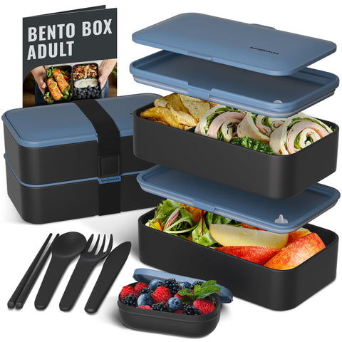 Bentoheaven front packaging showing elegant wood-grain lid and compact benefits