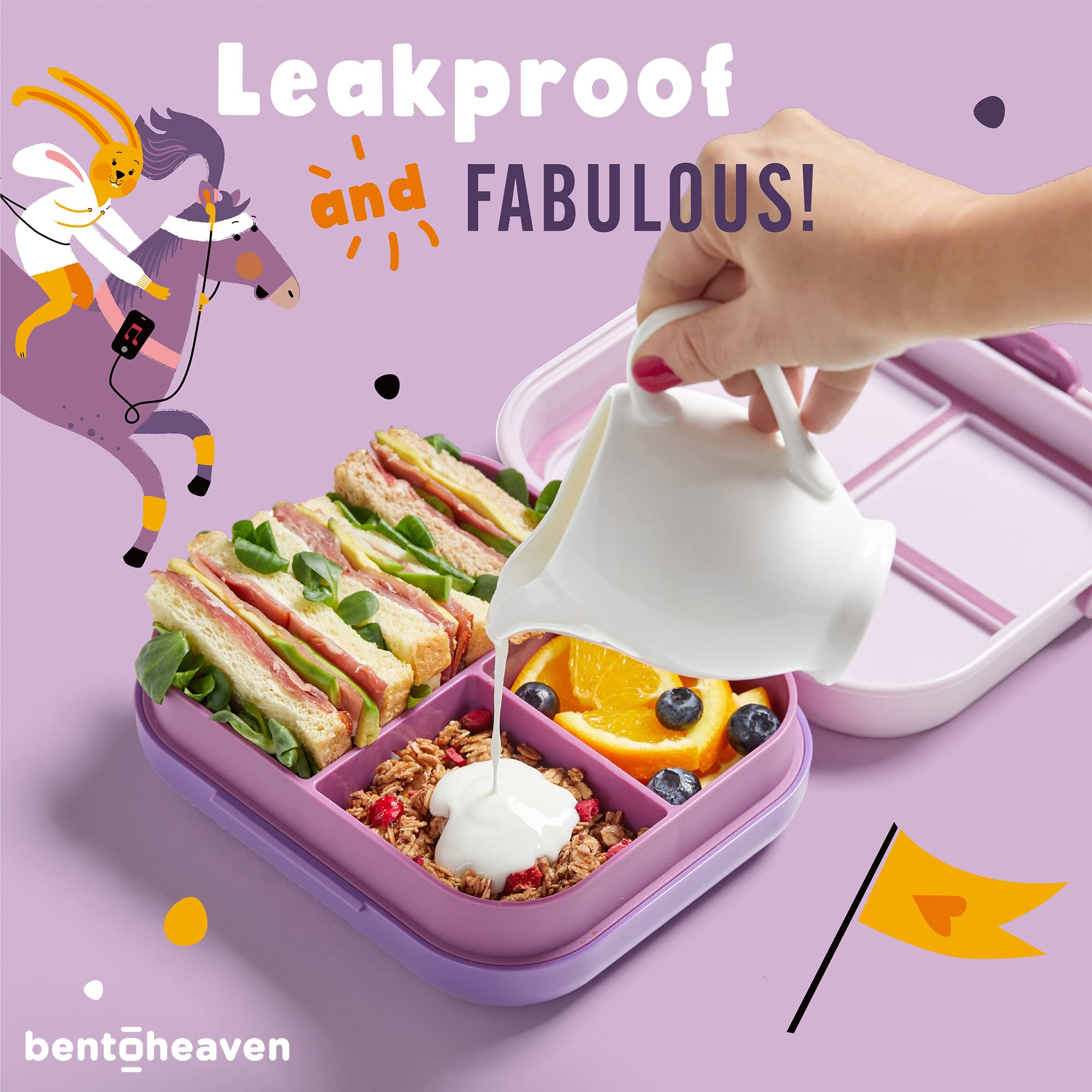 Bentoheaven removable tray inside microwave indicating safe reheating capability
