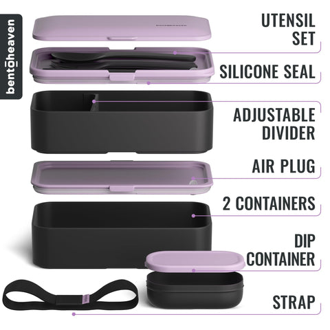 Bentoheaven utensil set and sealing strap included for complete meal prep benefit readiness