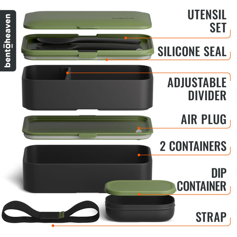 Bentoheaven reusable utensil set and sealing strap included for on-the-go convenience