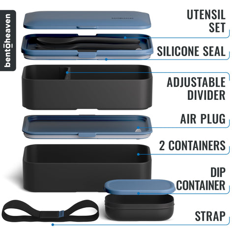 Bentoheaven reusable utensil set and strap included for ready-to-go meals
