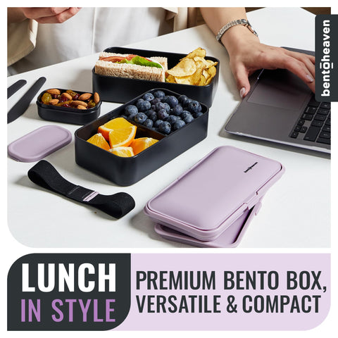 Bentoheaven wood-grain lid on desk adding polished look and professional appeal benefit style