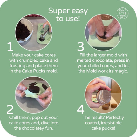 Benty Cakes mold held in hand to show compact size and easy storage