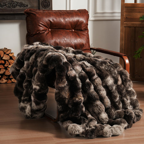BENVWE front folded throw showing fluffy pile and rich coffee tone for cozy decor
