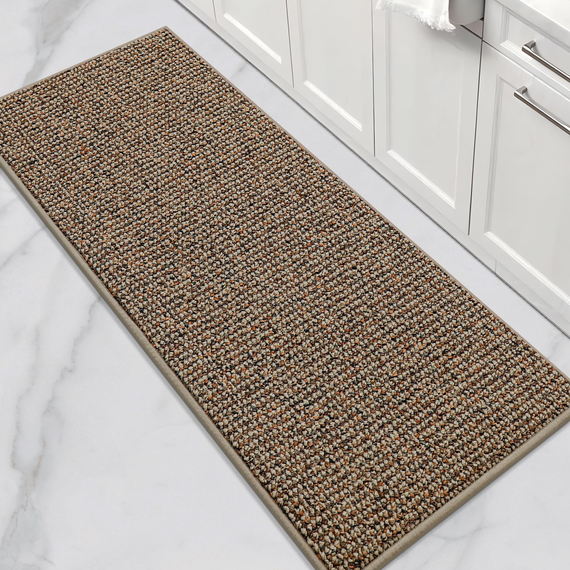 BEQHAUSE front view of taupe runner showing clean modern look and floor protection