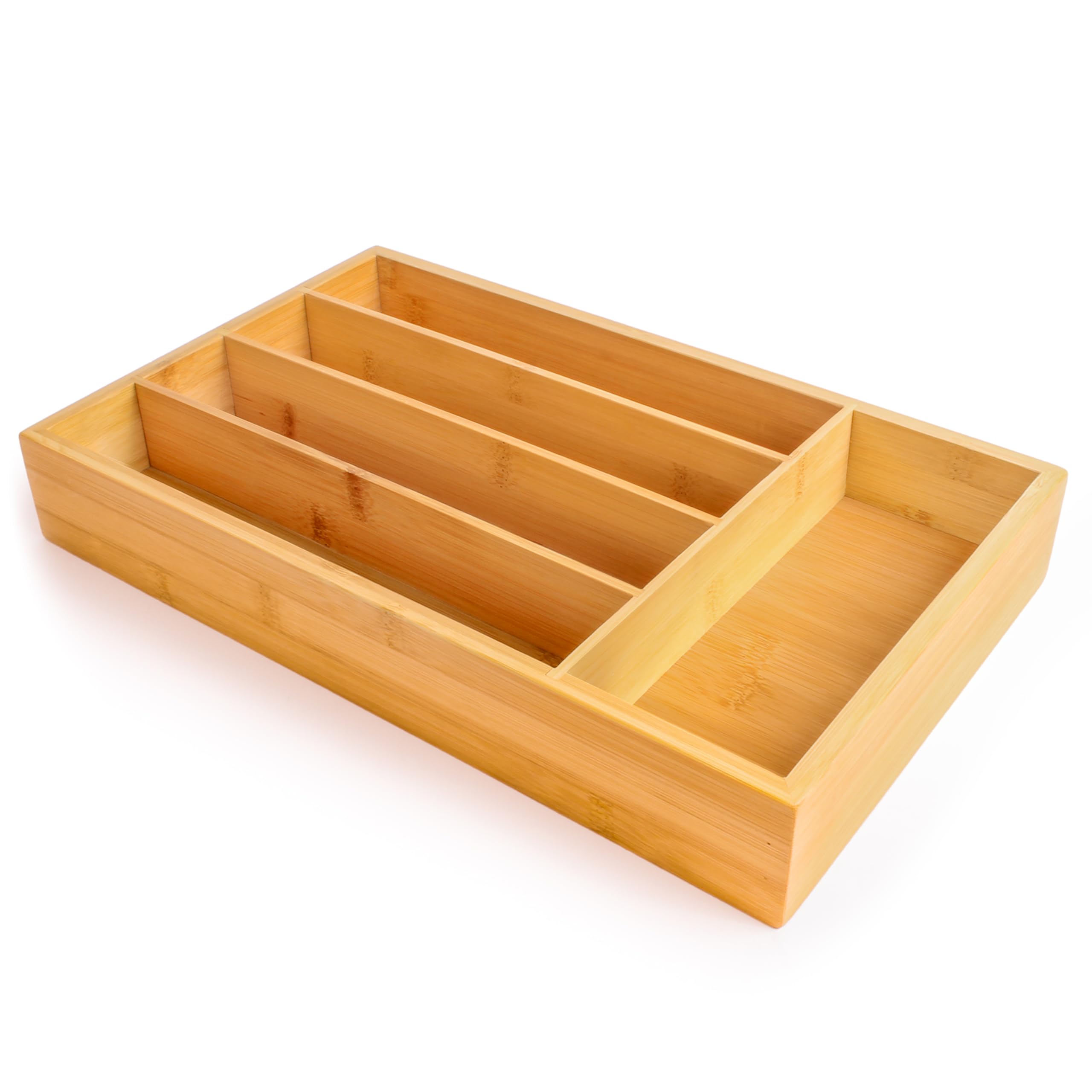 Berghoff tray with spatula and peeler in long slot demonstrating extended storage