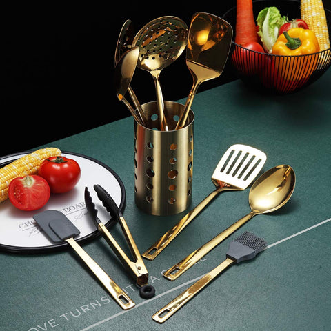 Berglander flexible gold spatula detail showing thin edge for precise scraping