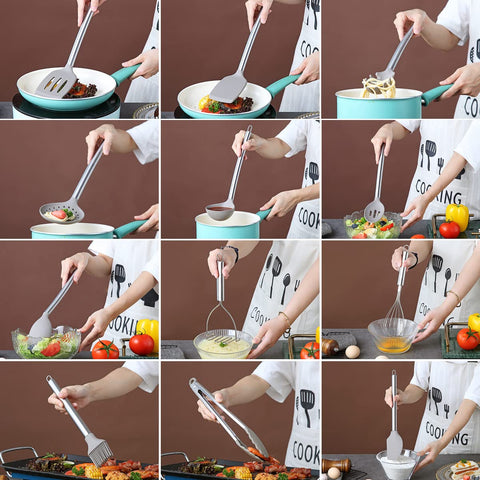Berglander measuring cups and spoons laid out for precise ingredient measuring