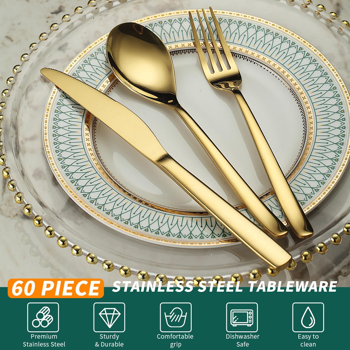 Berglander spoons and forks top view benefit: cohesive matching for place settings