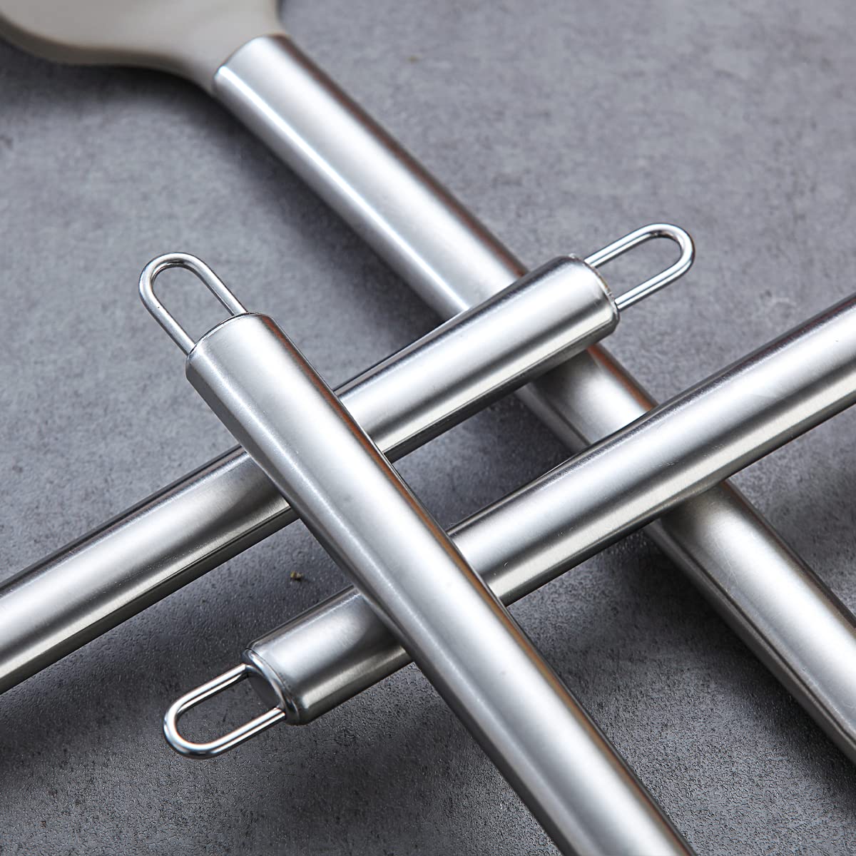 Detail of Berglander stainless-steel handle illustrating sturdy, rust-resistant build