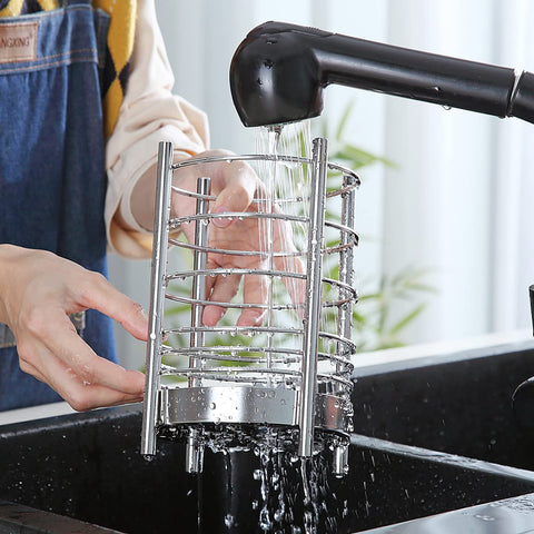 Berglander utensils standing in holder on kitchen counter for quick access