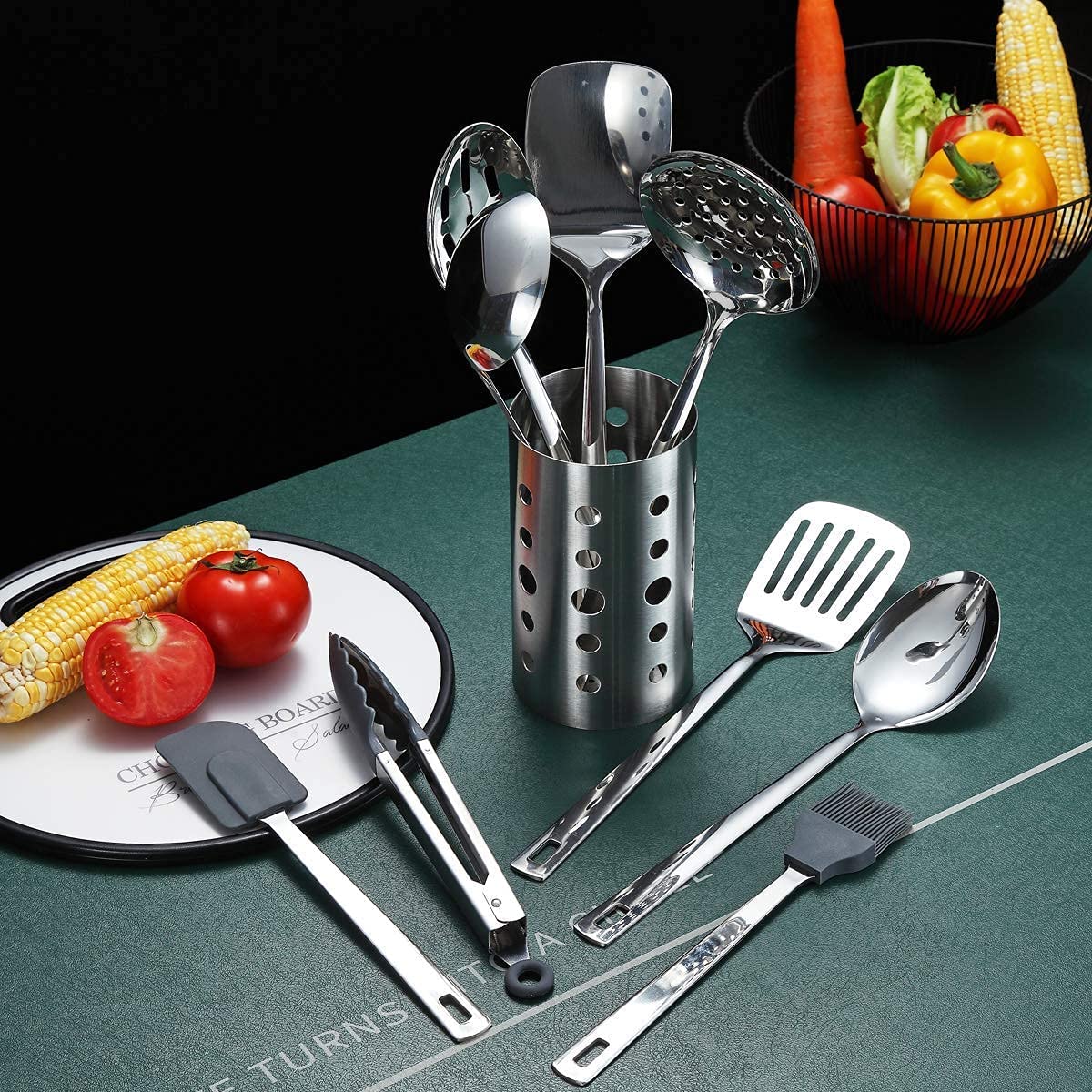 Berglander utensil stirring soup demonstrating sturdy heat-resistant performance