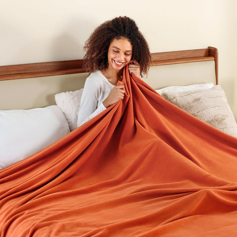 Berkshire Blanket close-up of microfleece texture highlighting softness and breathability